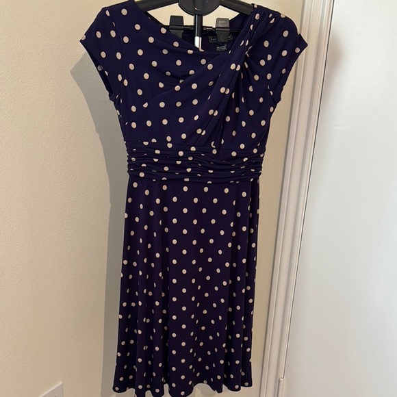 Jessica Howard Purple Missy Polka Dot Dress - Picture 1 of 6